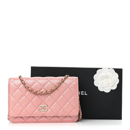 Chanel Iridescent Caviar Quilted Wallet on Chain WOC Rose Pink 12 of 12