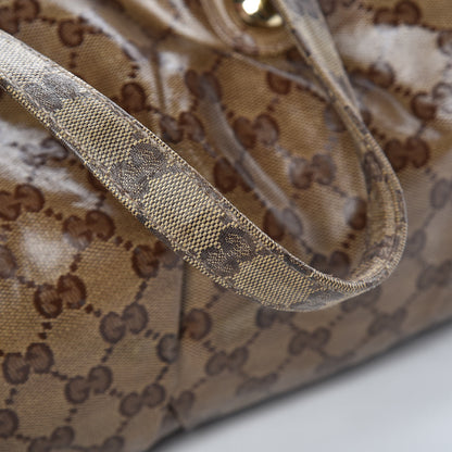 Gucci Crystal Monogram Medium Web Tote Brown 10 of 11