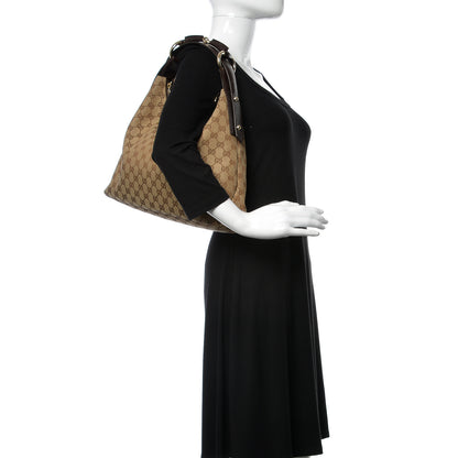 Gucci Monogram Medium Horsebit Chain Hobo Dark Brown 2 of 11