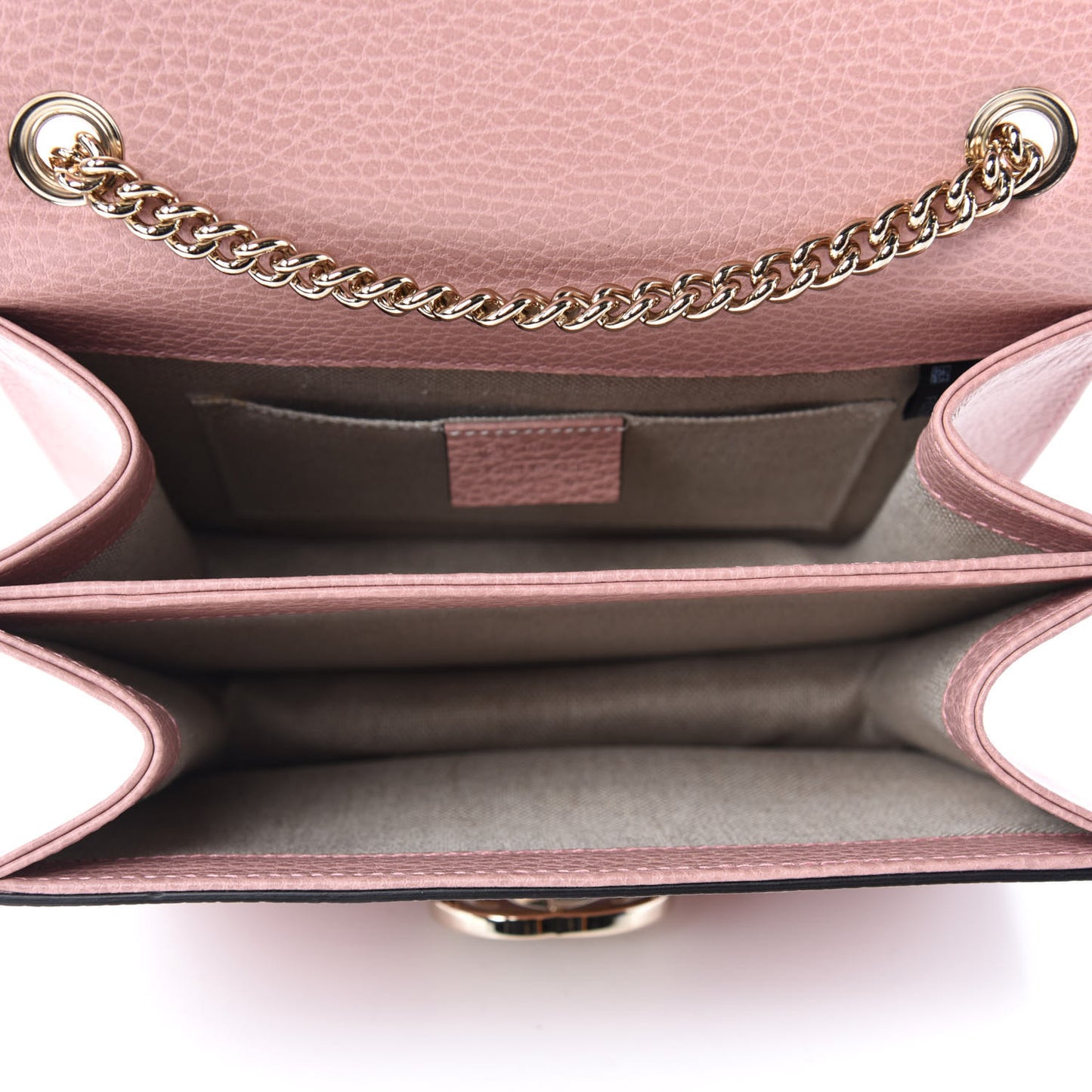Dollar Calfskin Small Interlocking G Shoulder Bag Soft Pink