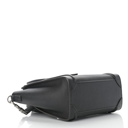 Celine Drummed Calfskin Nano Luggage Black 4 of 10