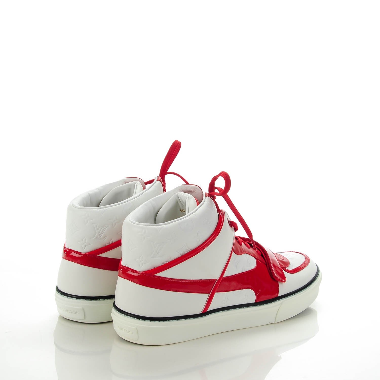 Louis Vuitton Calfskin Patent Tower High Top Sneakers 10 White Rouge 4 of 7