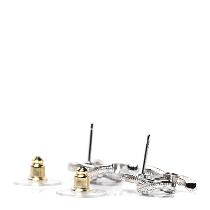 Chanel Crystal Pearl CC Earrings Silver 3 of 4
