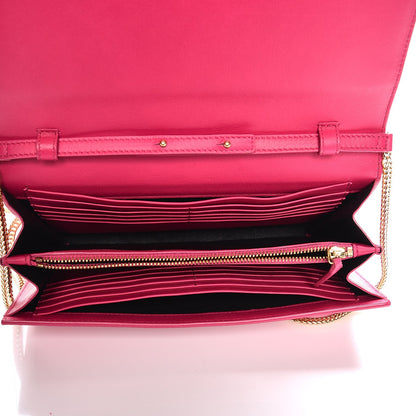 Saint Laurent Calfskin Classic Y Ligne Chain Wallet Bubblegum 6 of 9