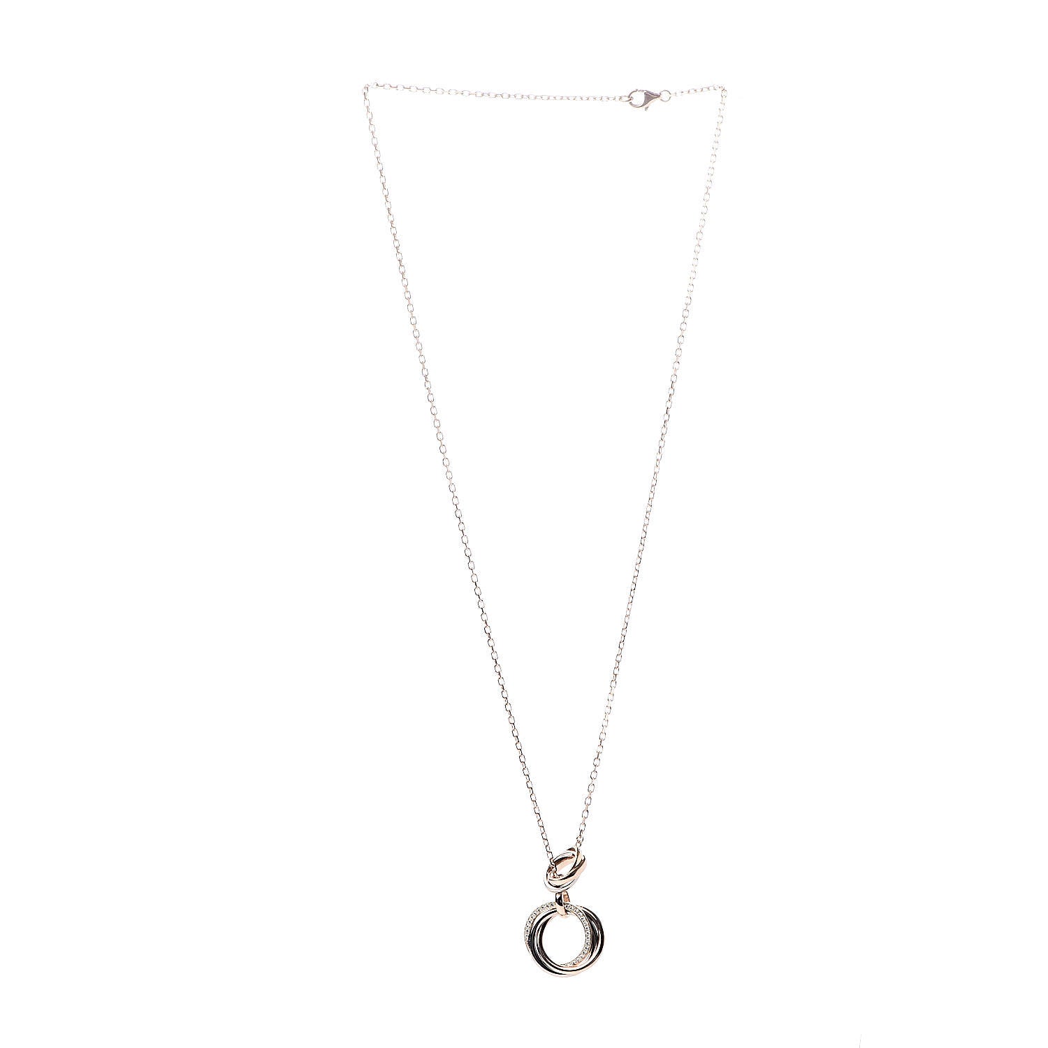 Cartier 18K Pink Yellow White Gold Diamond Trinity Lariat Necklace 3 of 7