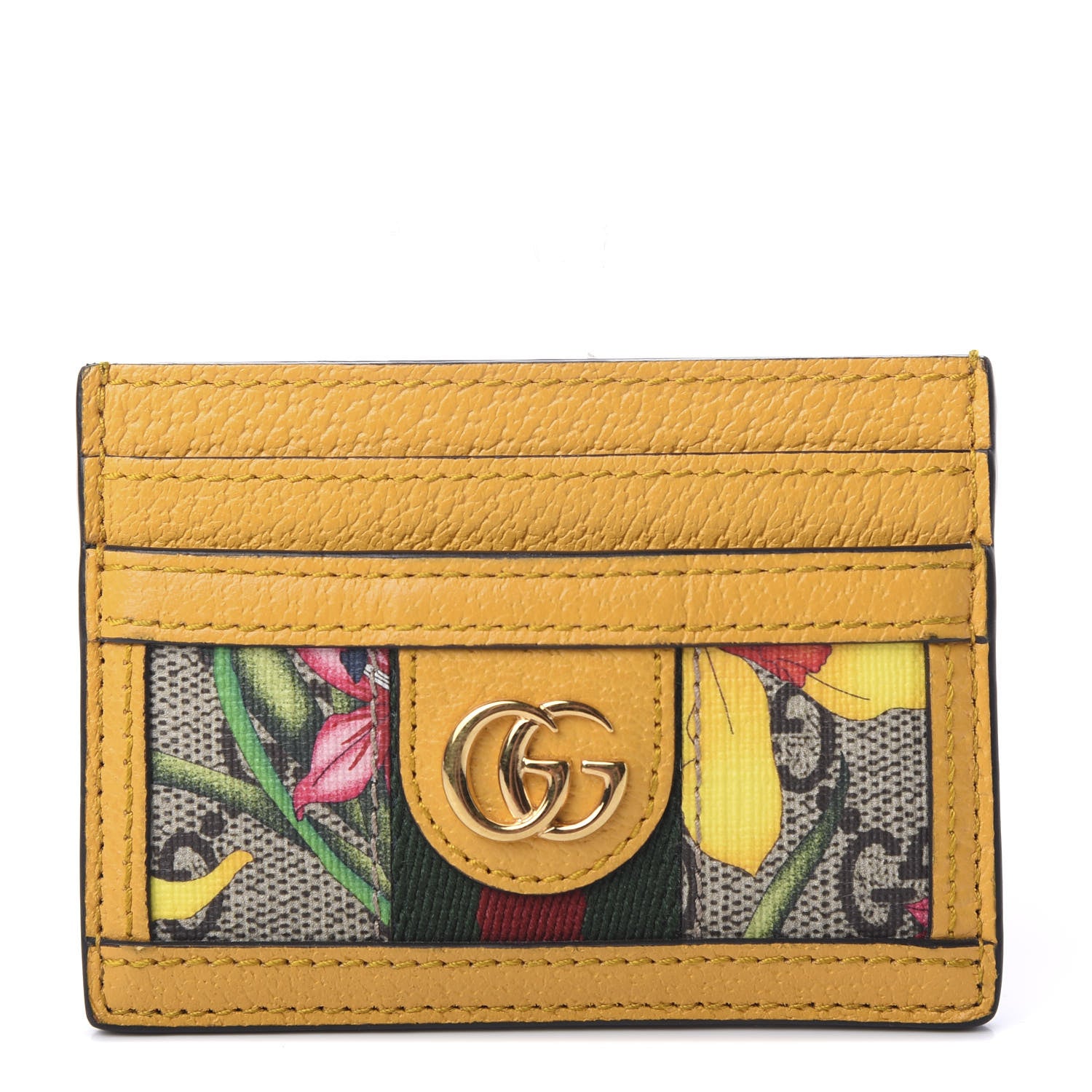 Gucci GG Supreme Monogram Flora Web Ophidia Card Holder Beige Multicolor Crop 1 of 5