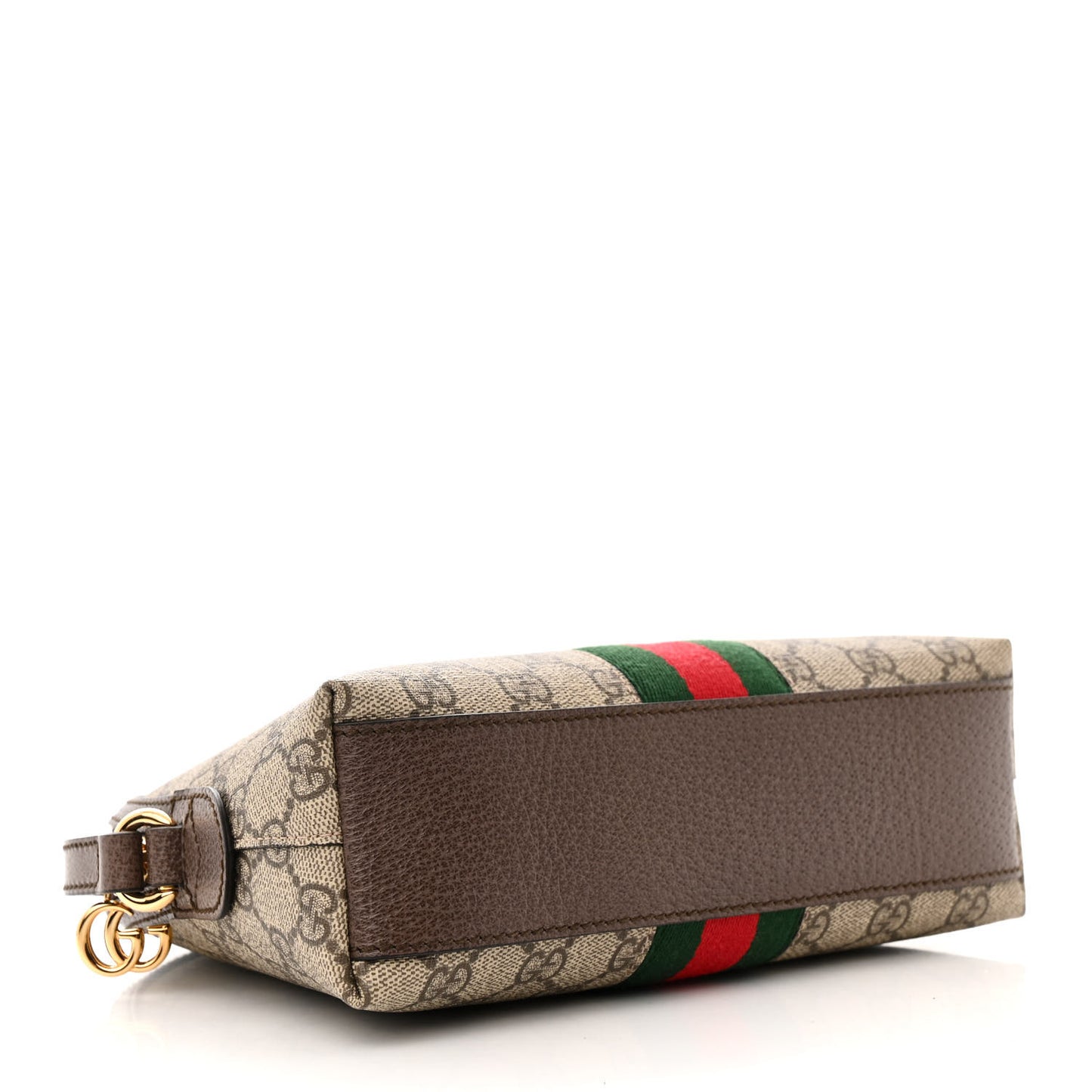 GG Supreme Monogram Textured Dollar Calfskin Web Small Ophidia Dome Shoulder Bag Beige Ebony New Acero