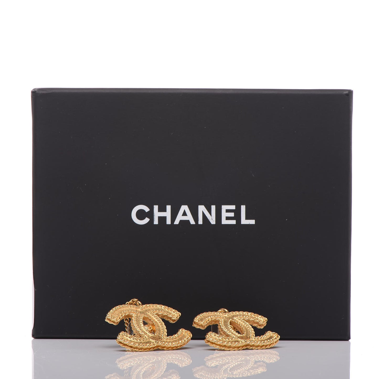 CC Drop Earrings Matte Gold