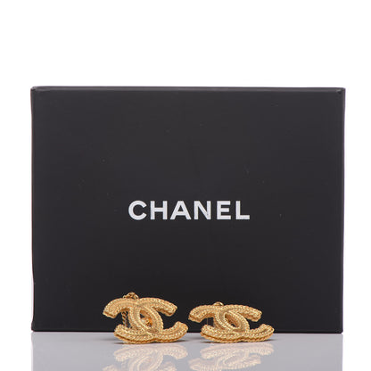 Chanel CC Drop Earrings Matte Gold 5 of 5