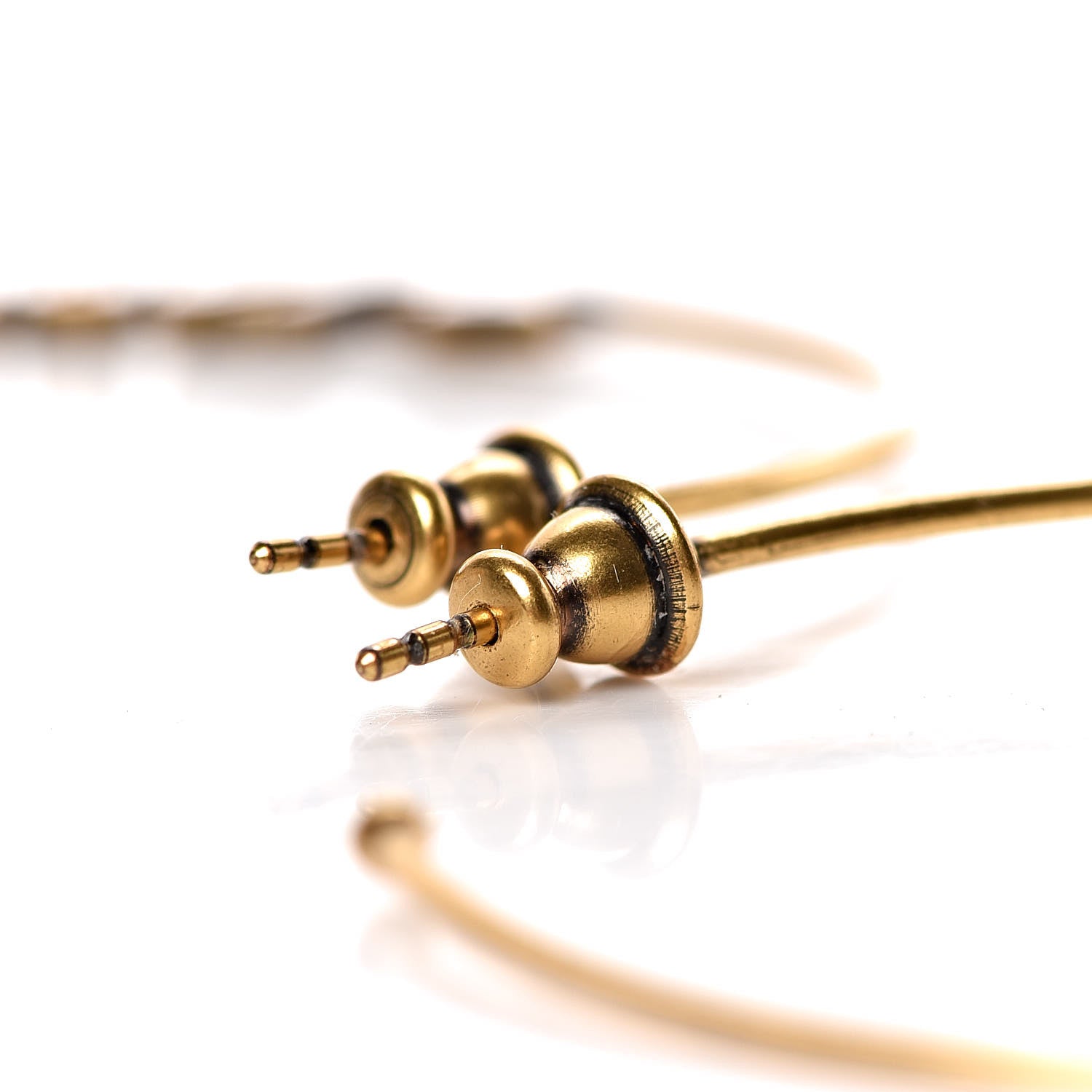 Christian Dior Metal J'Adior Hoop Earrings Aged Gold 3 of 4