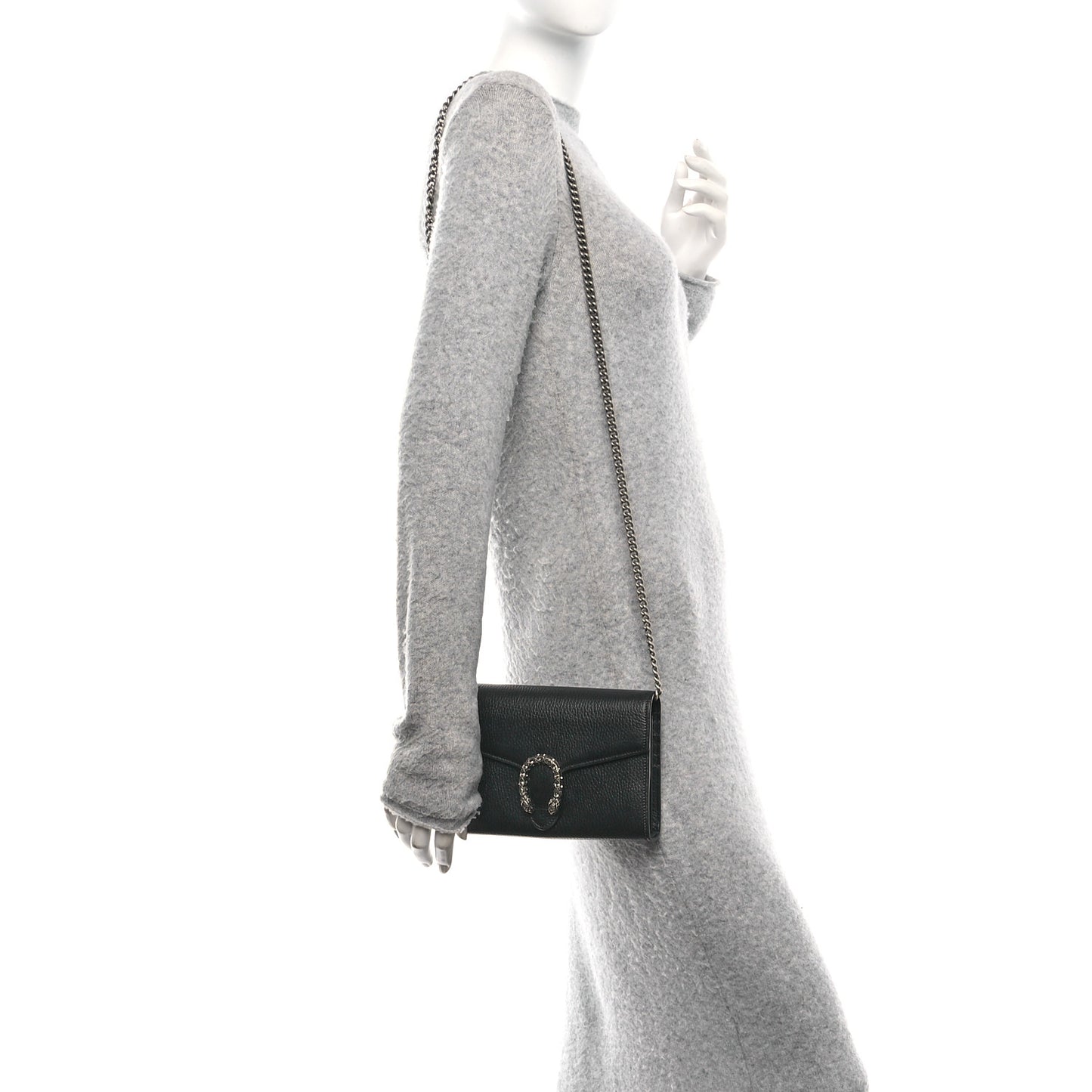 Calfskin Mini Dionysus Chain Wallet Black