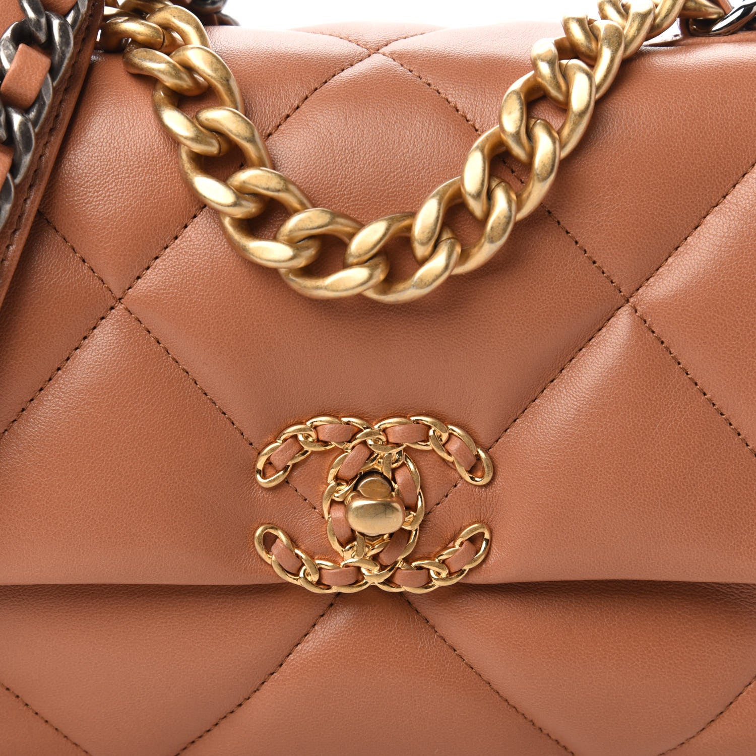 Chanel Lambskin Quilted Medium 19 Flap Brown 10 of 12