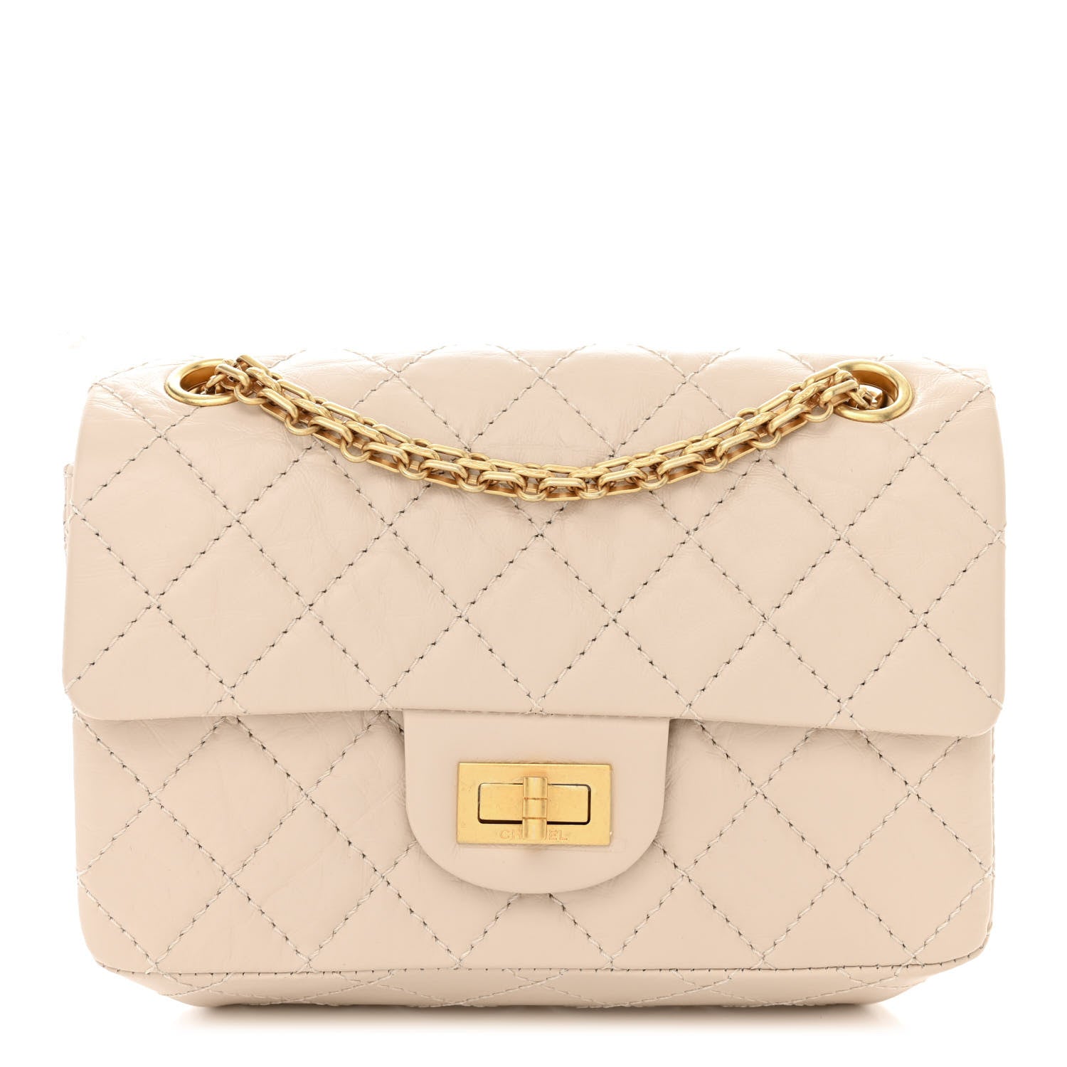 Chanel Aged Calfskin Quilted 2.55 Reissue Mini Flap Ecru 1 of 11