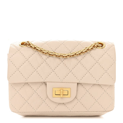 Chanel Aged Calfskin Quilted 2.55 Reissue Mini Flap Ecru 1 of 11