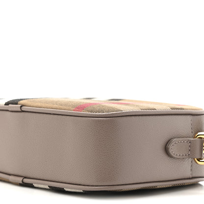 Burberry Calfskin House Check Small Camera Bag Grey Mink 8 of 9