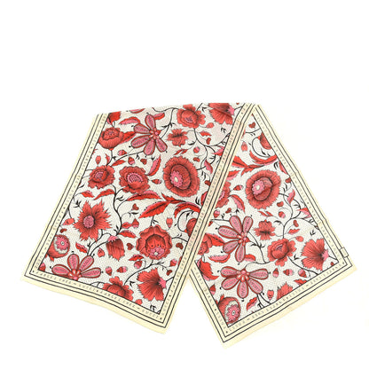 Gucci Silk Alsacienne Flower Print Scarf Ivory Red 2 of 3