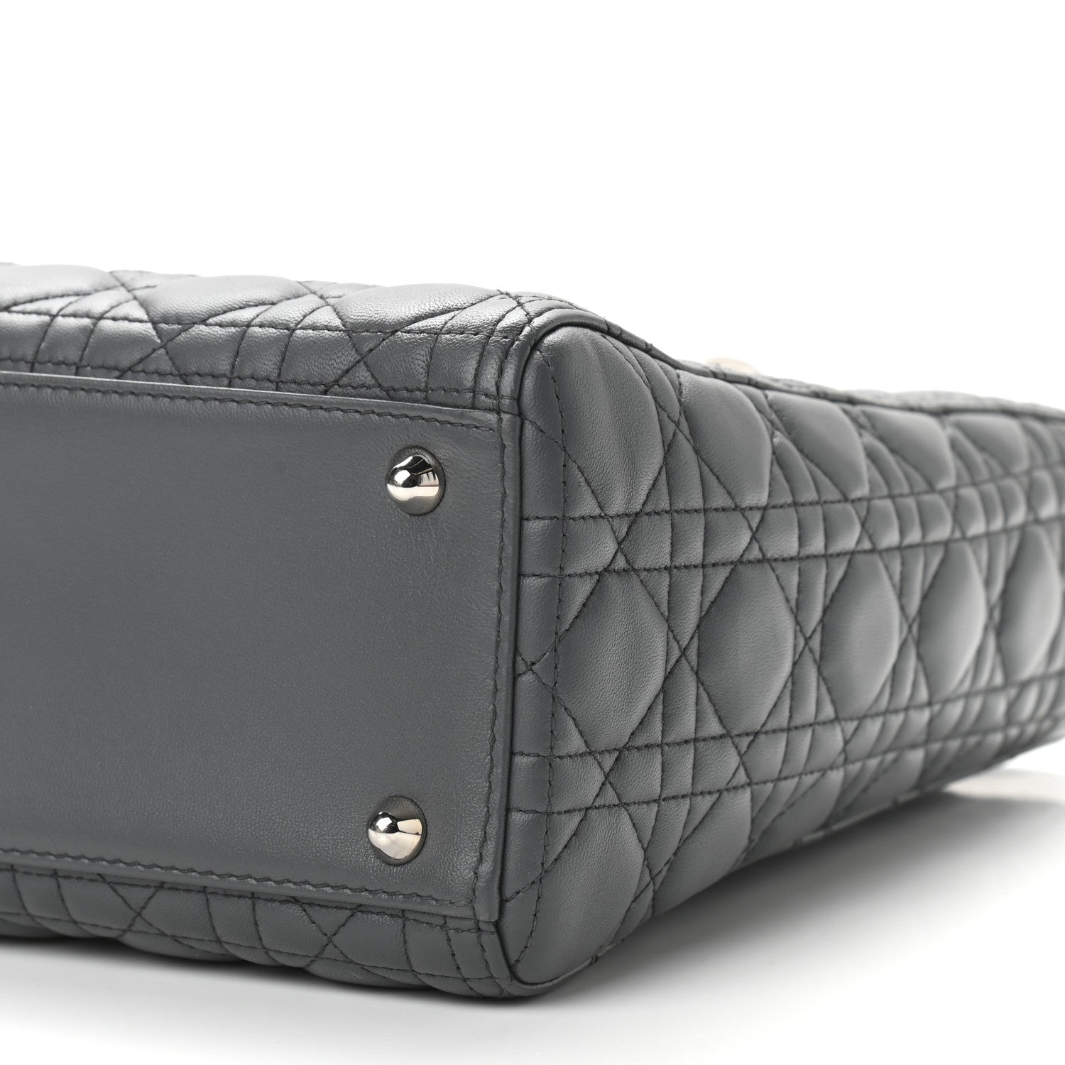 Christian Dior Lambskin Cannage Large Lady Dior Grey 10 of 15