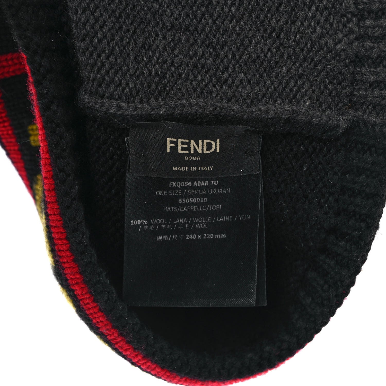 Fendi Wool Logo Beanie Black Multicolor 8 of 8