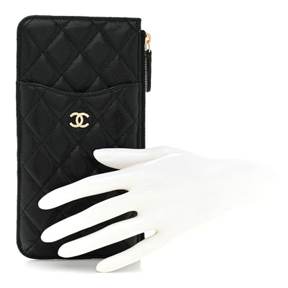 Chanel Caviar Quilted Classic Flat Wallet Pouch Black 2 of 7