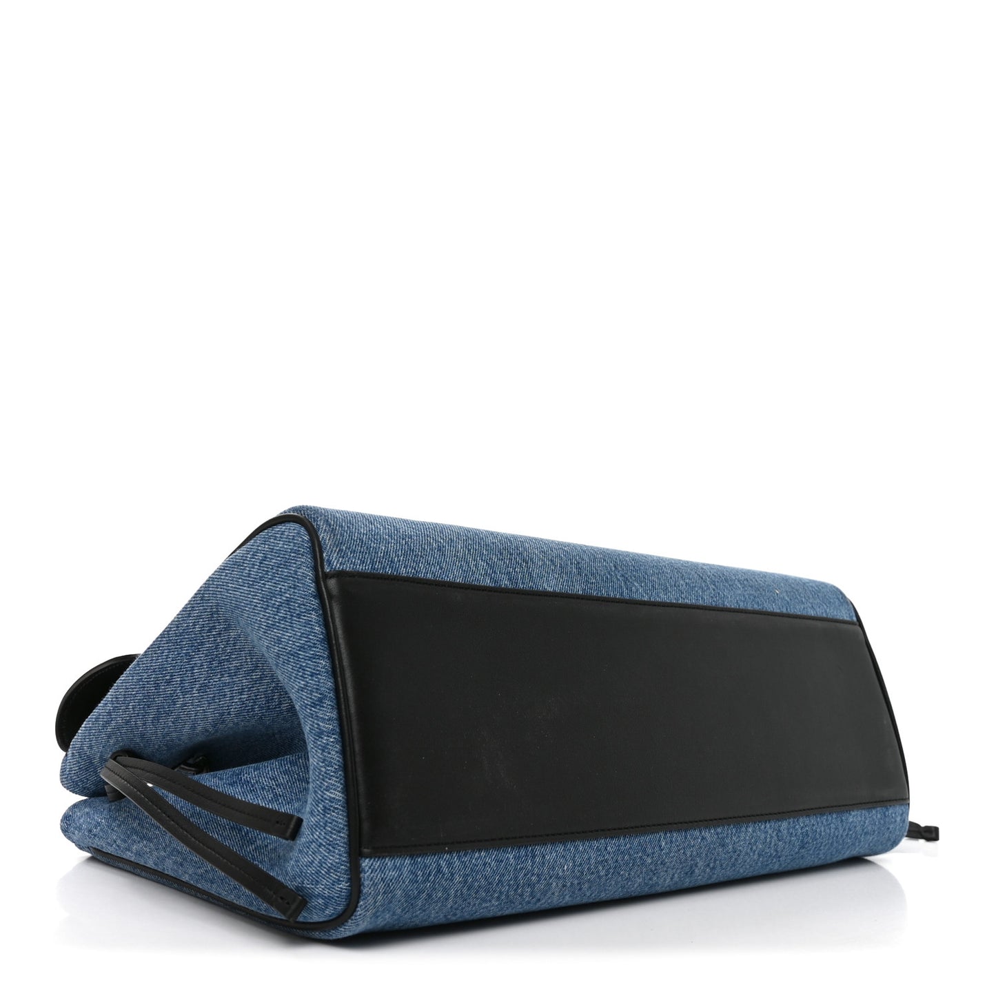 Denim Calfskin Urban Essentials Large Shopping Bag Blue Black