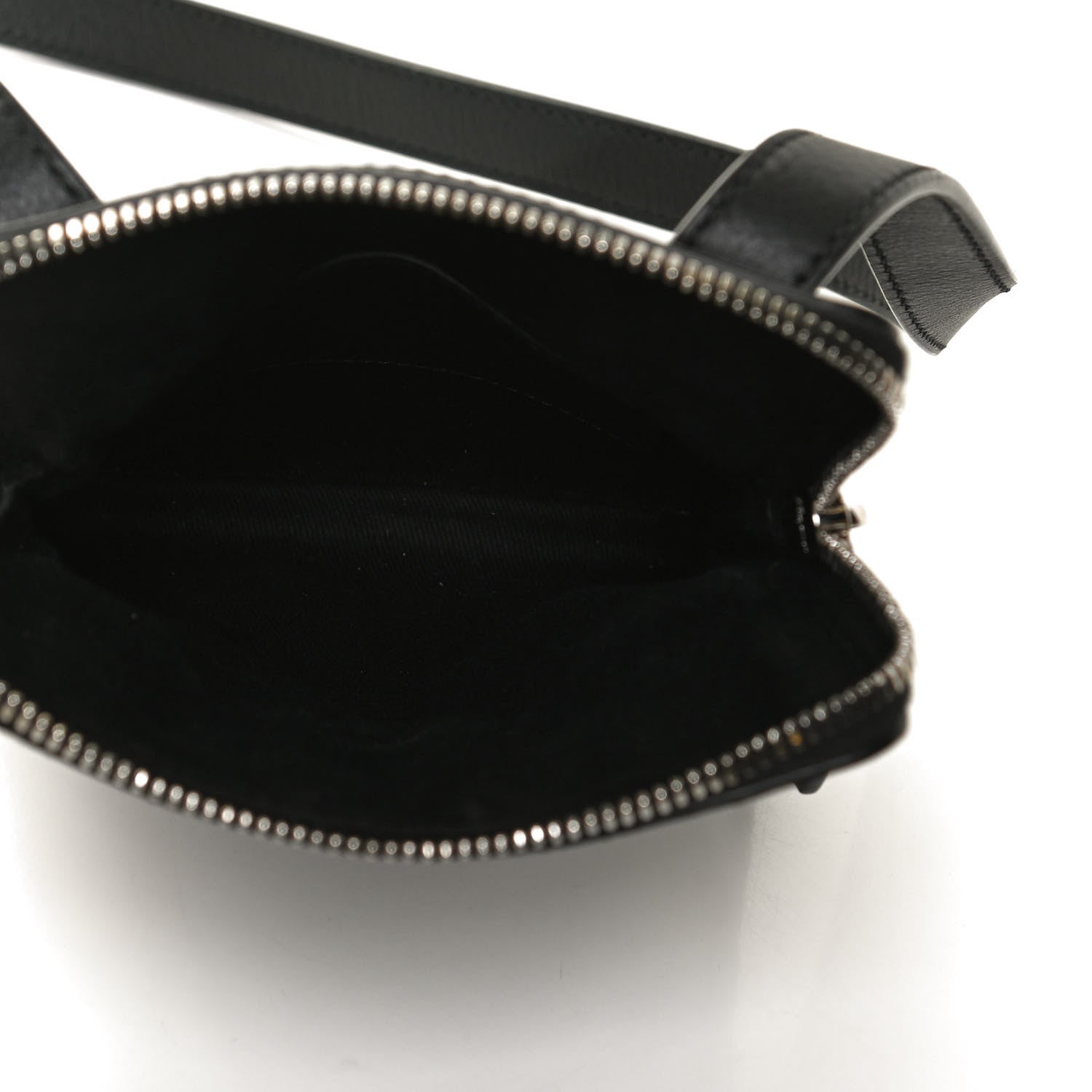 Salvatore Ferragamo Calfskin Gancini Embossed Travel Pouch Black 5 of 12