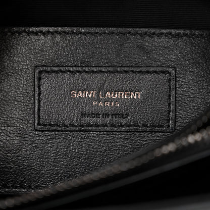 Saint Laurent Sheepskin Matelasse Chevron Monogram Medium College Bag Black 6 of 15