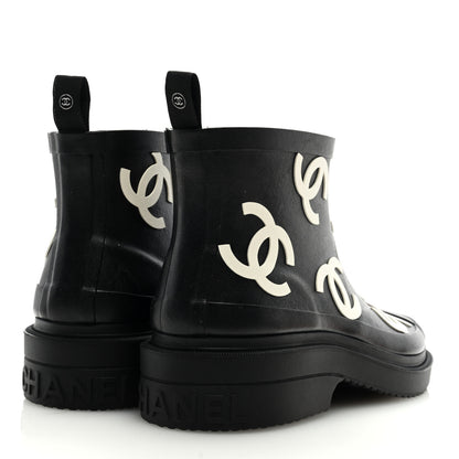 Chanel Rubber CC Print Boots 36 Black 4 of 8