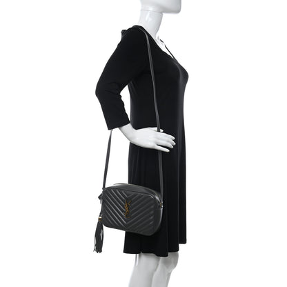 Saint Laurent Calfskin Matelasse Monogram Lou Camera Bag Dark Smog 2 of 10