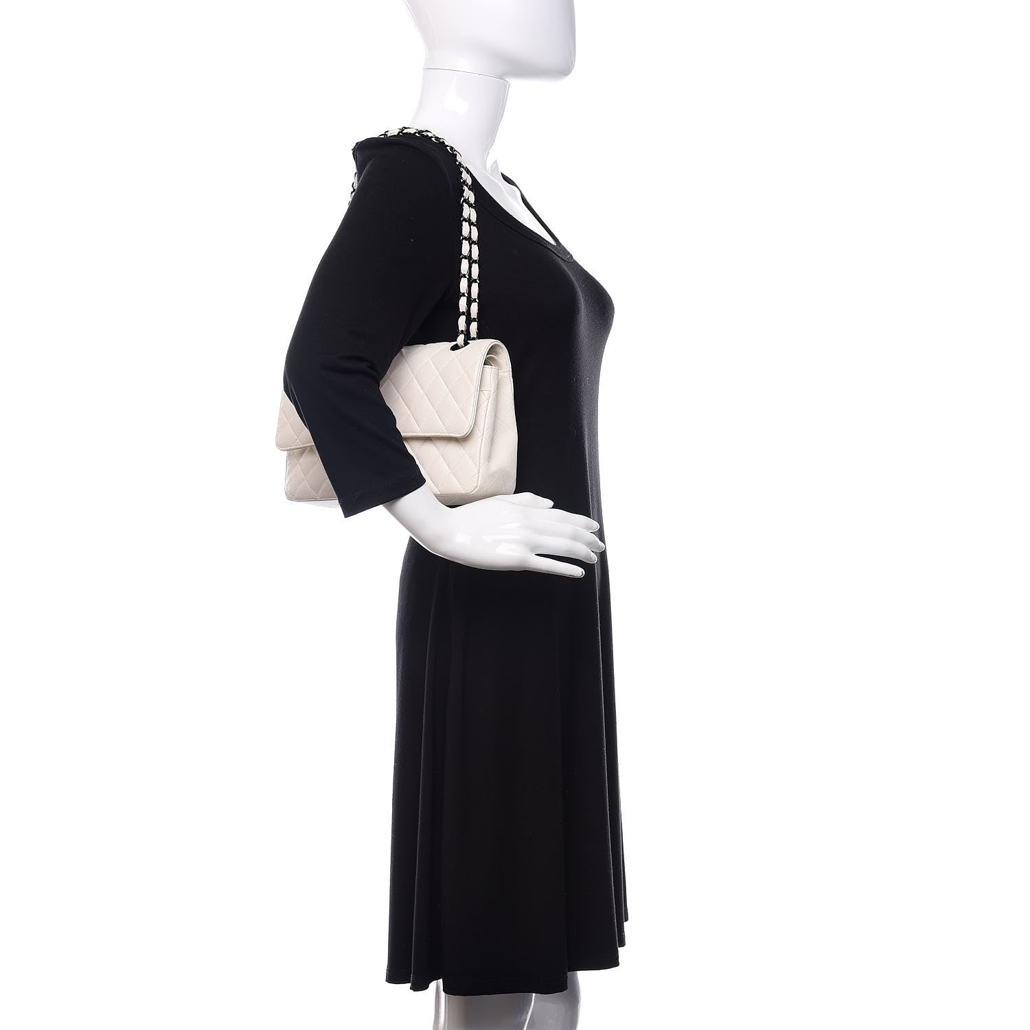 Chanel Crumpled Calfskin Quilted Medium Double Flap White 2 of 14