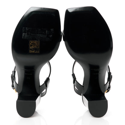 Saint Laurent Patent Calfskin Cassandra 75 Sandals 36 Black 5 of 9