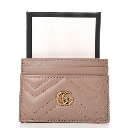 Gucci Calfskin Matelasse GG Marmont Card Holder Porcelain Rose 7 of 7