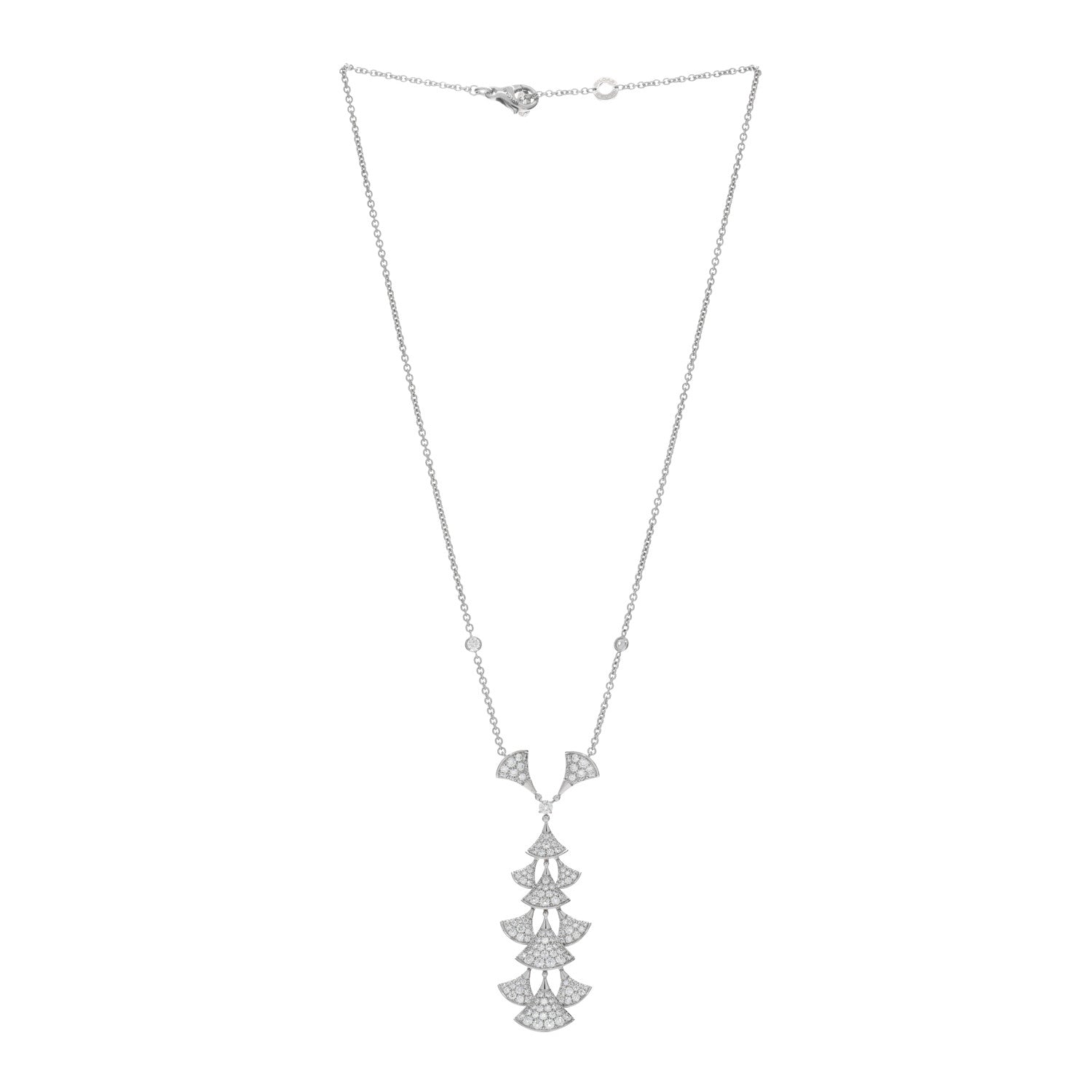 Bulgari 18K White Gold Diamond Diva's Dream Pendant Necklace 2 of 4