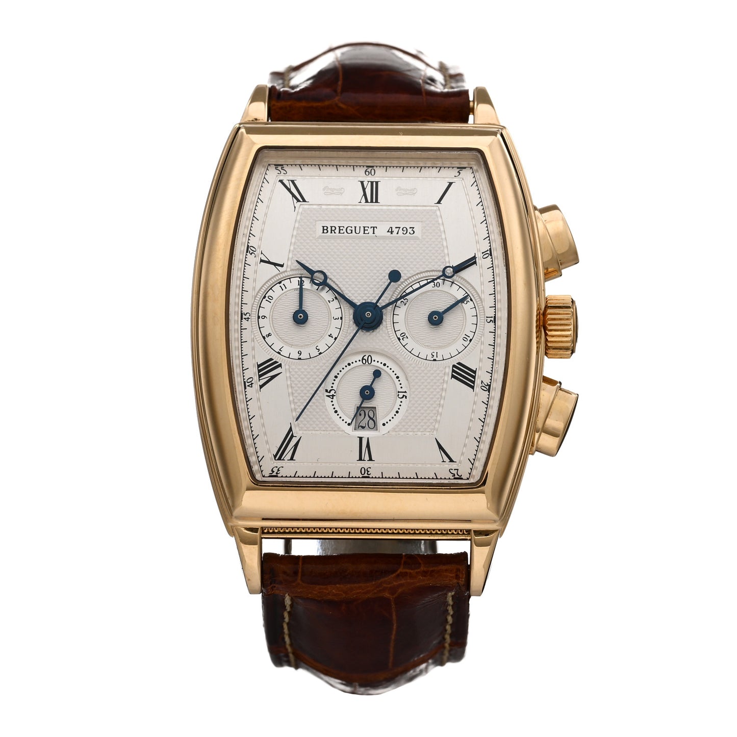 18K Yellow Gold Alligator 32mm Héritage Chronograph Automatic Watch 5460BA/12/996