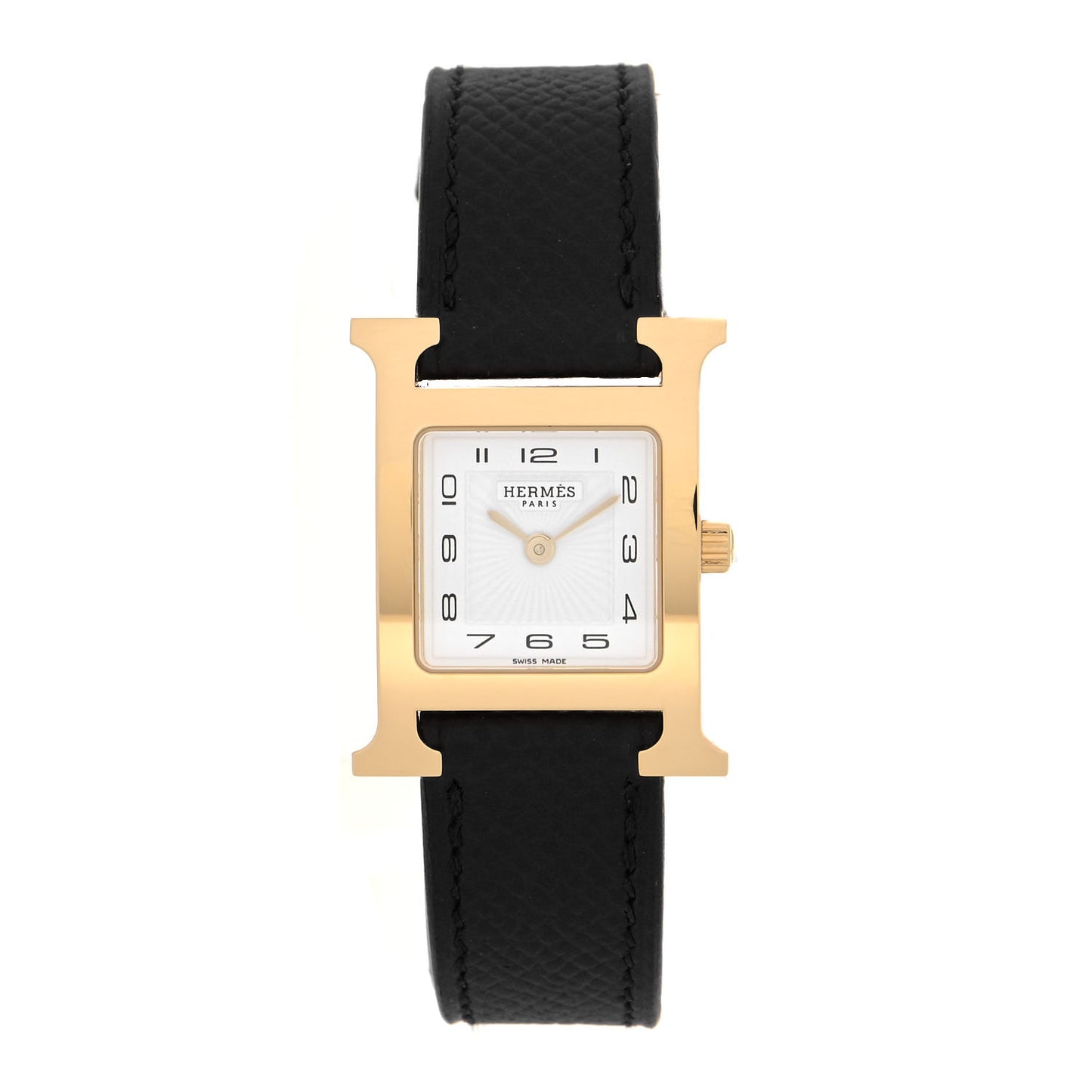 Stainless Steel Epsom 21mm Heure H Hour Quartz Watch Noir