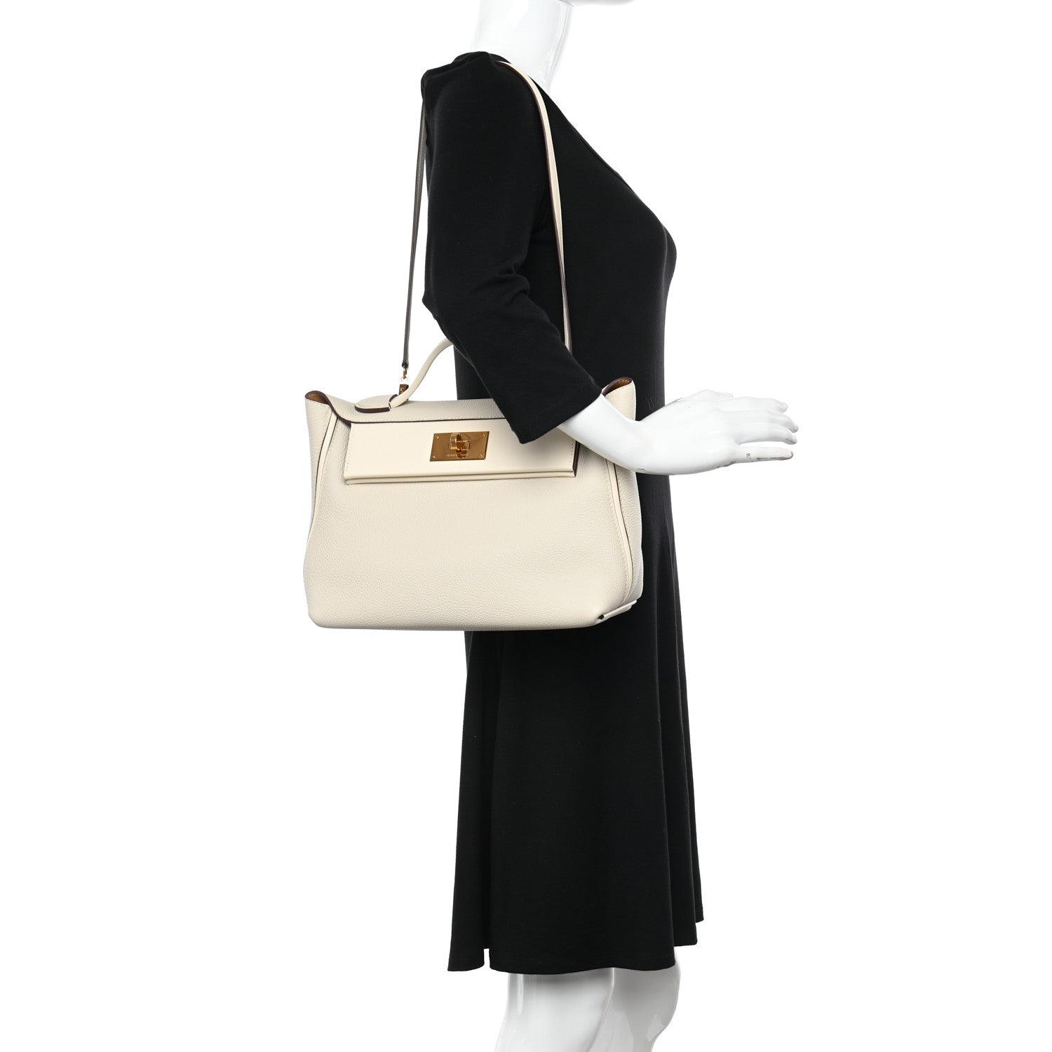 Hermes Taurillon Maurice Swift 24/24 29 Craie Nata Sesame 2 of 11