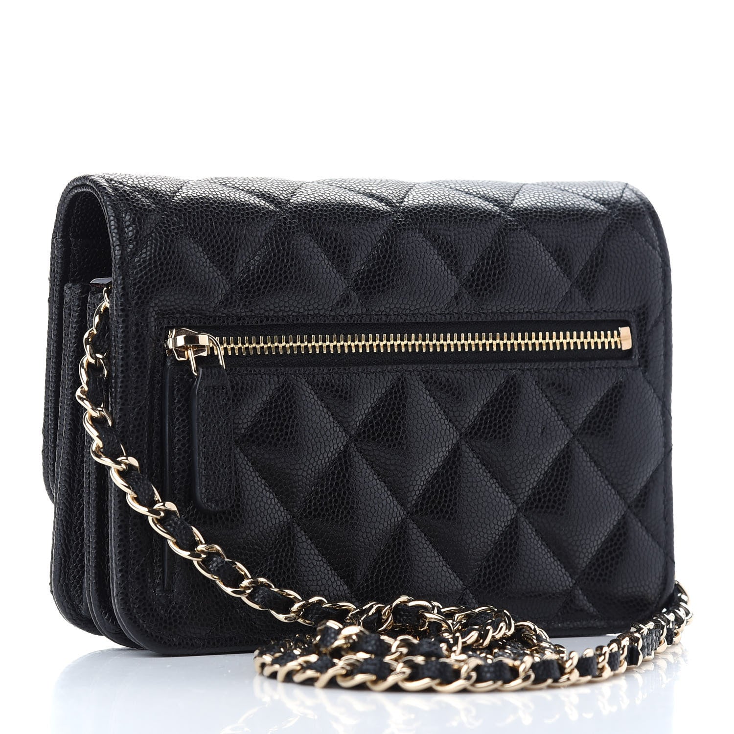 Chanel Caviar Quilted Mini Wallet On Chain WOC Black 3 of 9