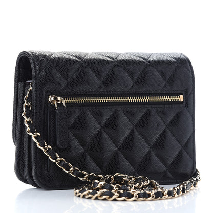 Chanel Caviar Quilted Mini Wallet On Chain WOC Black 3 of 9