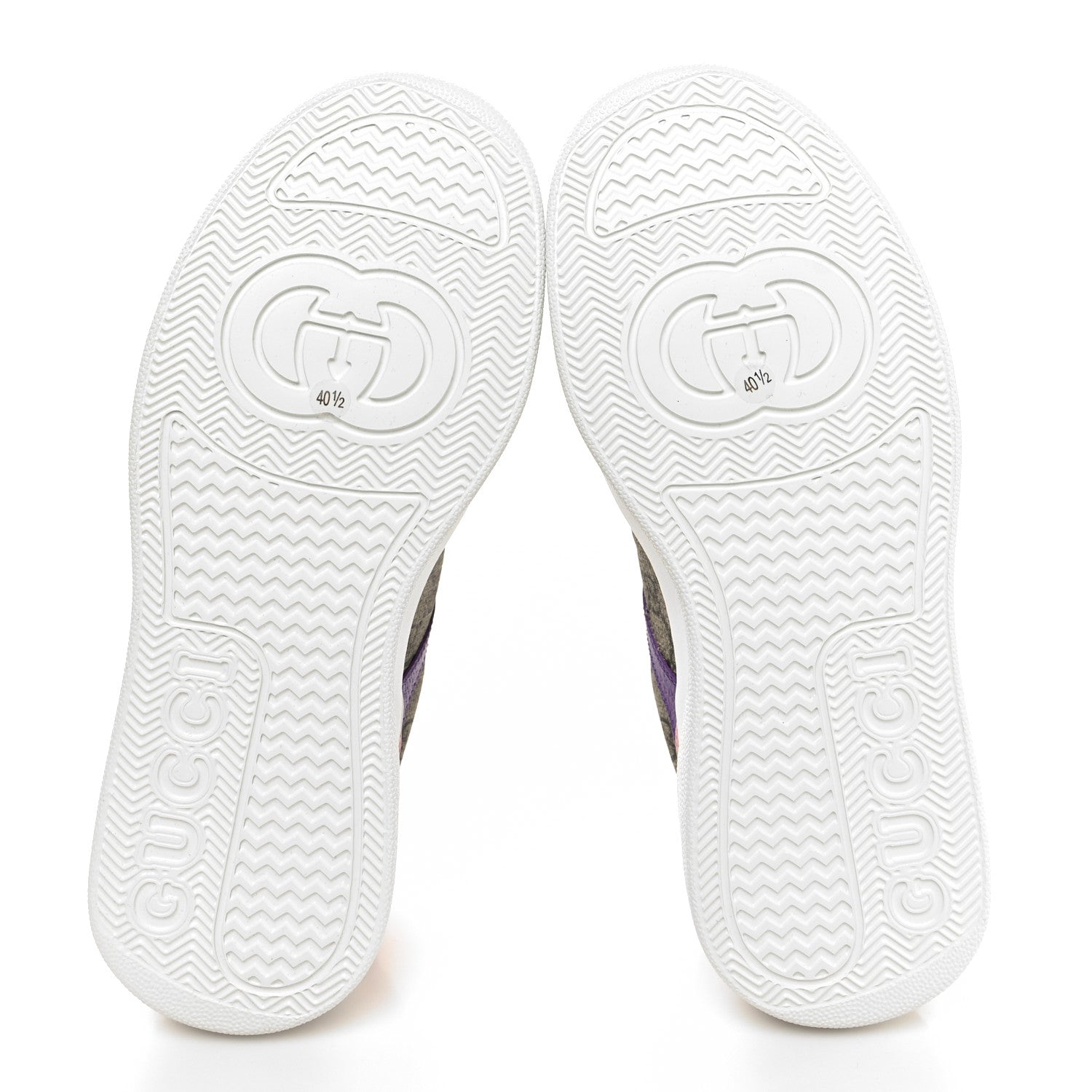 Gucci Calfskin GG Supreme Monogram Perforated Womens Platform 55mm Sneakers 40.5 Beige Ebony Sugar Pink Crop Shine Purple 5 of 9