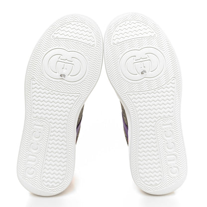 Gucci Calfskin GG Supreme Monogram Perforated Womens Platform 55mm Sneakers 40.5 Beige Ebony Sugar Pink Crop Shine Purple 5 of 9