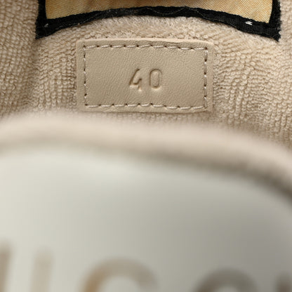 Gucci Lame GG Monogram Nubuck Web Screener Sneakers 40 Gardenia Silver Dusty Milk White 7 of 9