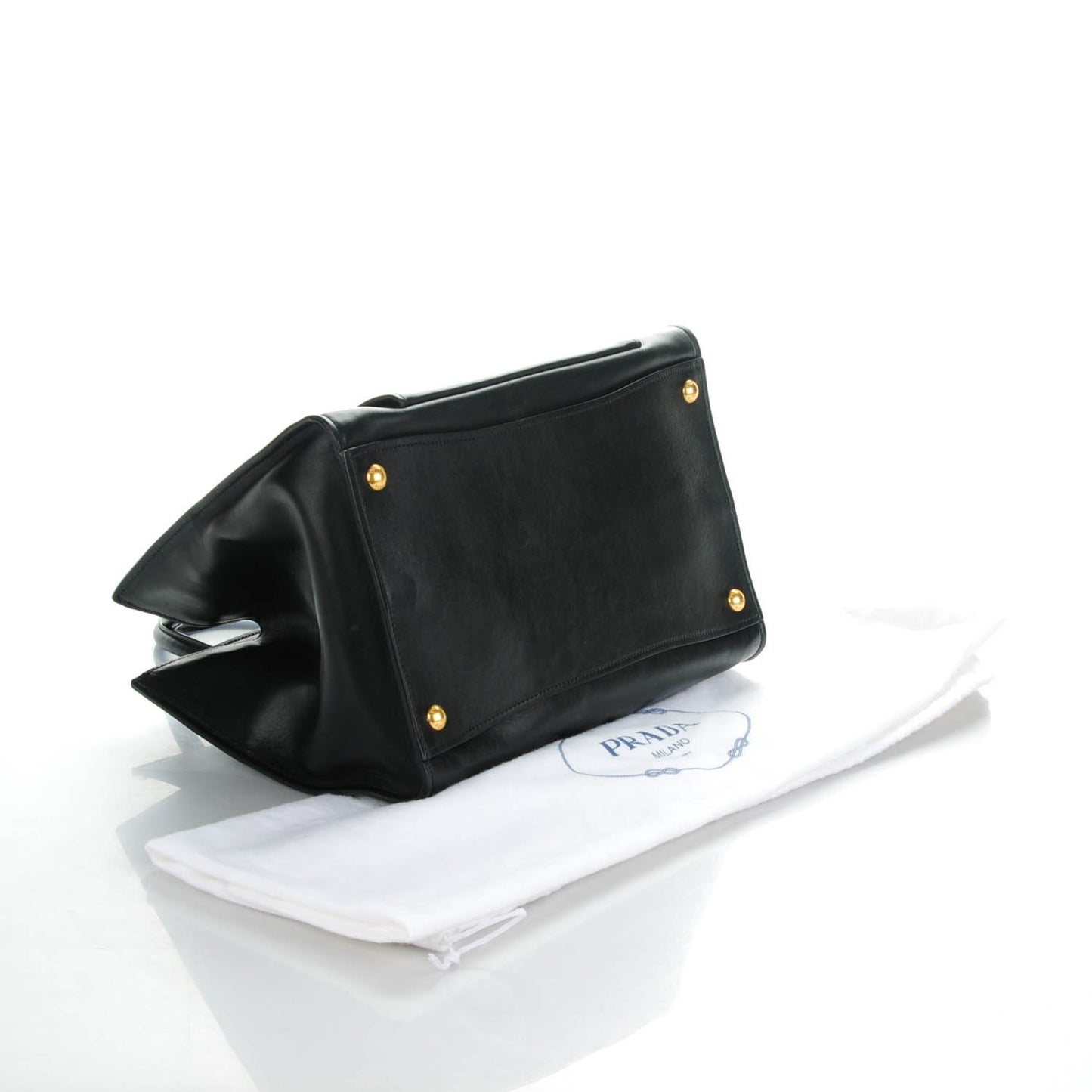 Glace Calf Twin Pocket Tote Nero Black