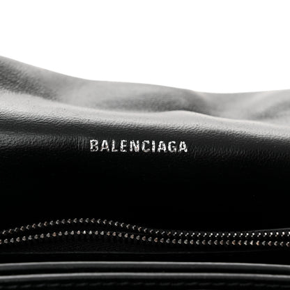 Balenciaga Crushed Calfskin Quilted Matte Black Hardware Medium Crush Chain Bag Black 6 of 10