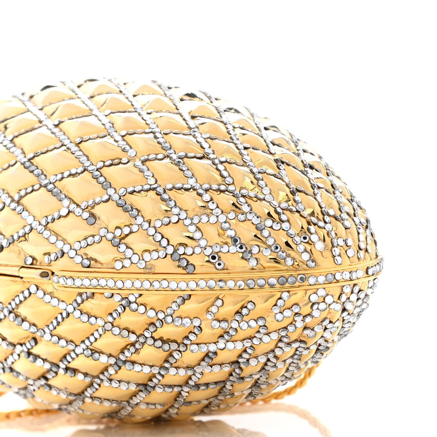 Judith Leiber Crystal Egg Minaudiere Clutch Gold 9 of 11