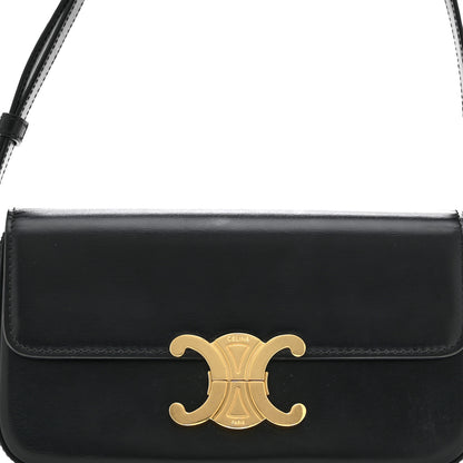Celine Shiny Calfskin Triomphe Shoulder Bag Black 9 of 11