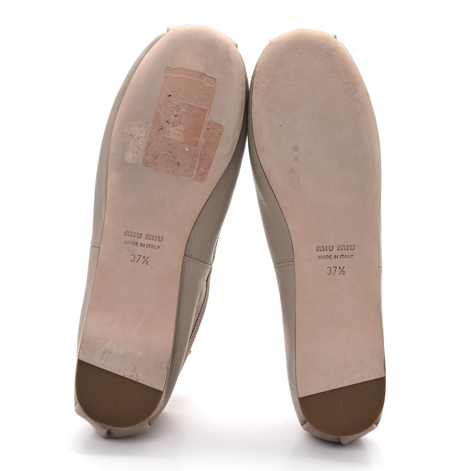 Miu Miu Goatskin Ballerina Flats 37.5 Water Lily 6 of 9