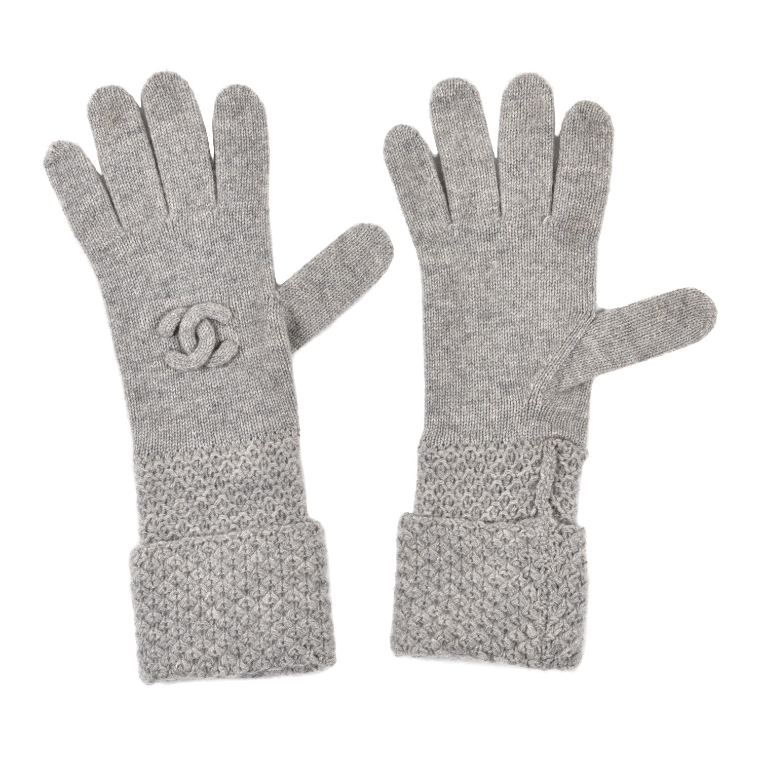 Chanel Cashmere CC Gloves Grey 1 of 4