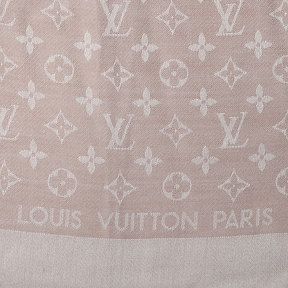 Louis Vuitton Silk Wool Monogram Denim Shawl Rose 4 of 5