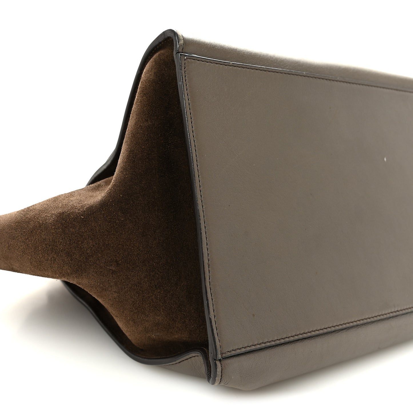 Calfskin Suede Large Tri-color Trapeze Taupe