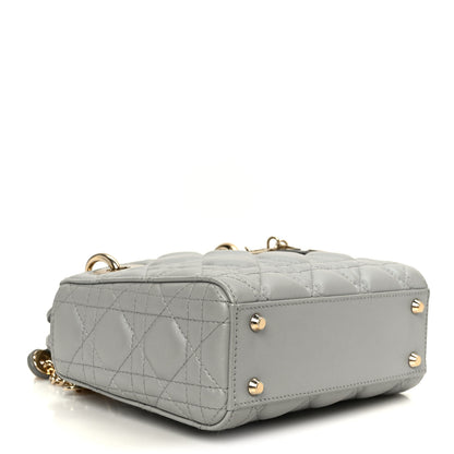 Christian Dior Lambskin Cannage Mini Lady Dior Gray Opaline 4 of 10