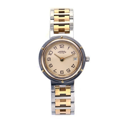 Hermes Stainless Steel 24mm Clipper Quartz Watch Gold 1 of 6